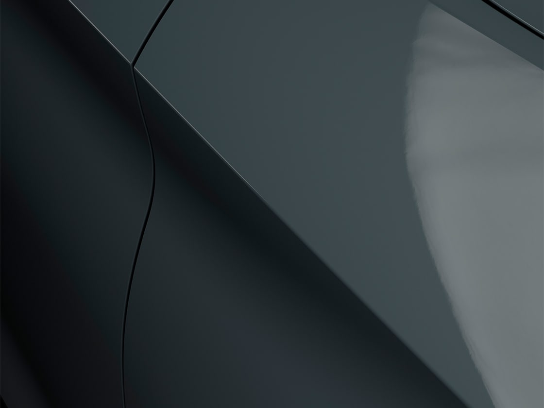 Seat leon in fiord blue with a soft finish, close up of car body.