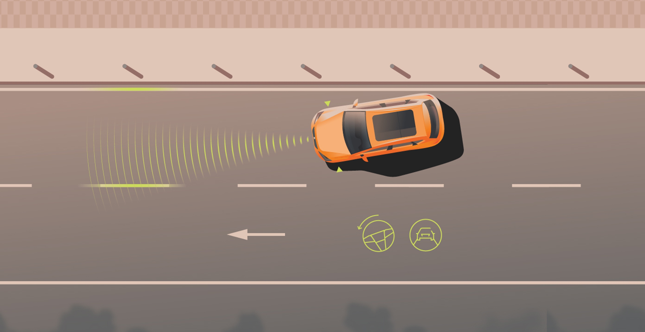 SEAT Ateca lane assist safety feature illustration
