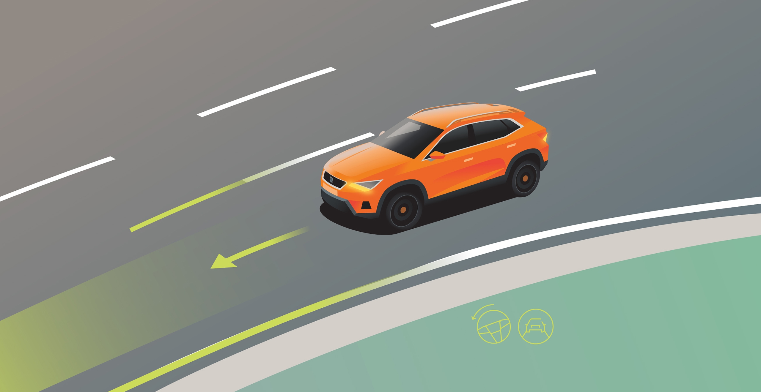 SEAT Ateca travel assist safety feature illustration