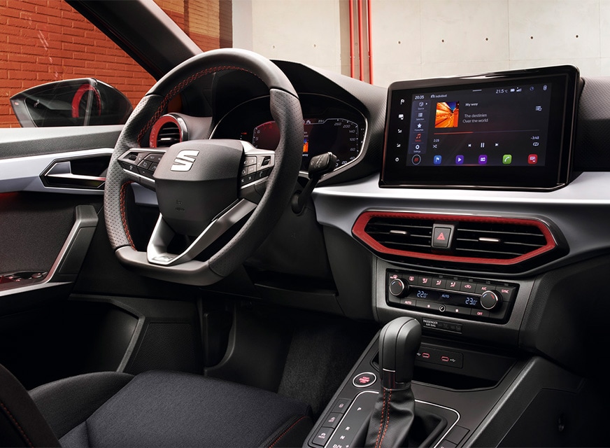 seat ibiza interior view red