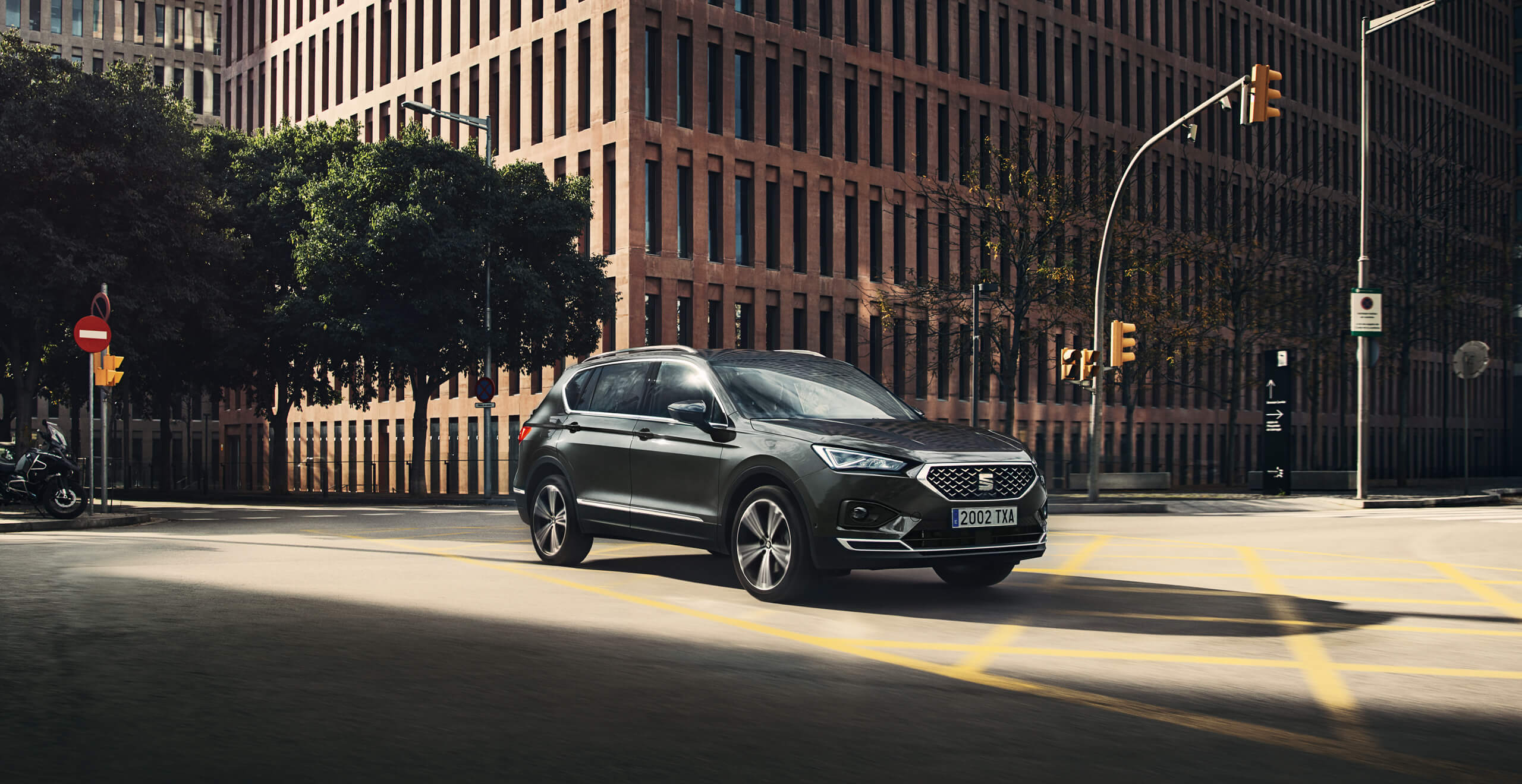 SEAT Arona front view in streets of Barcelona